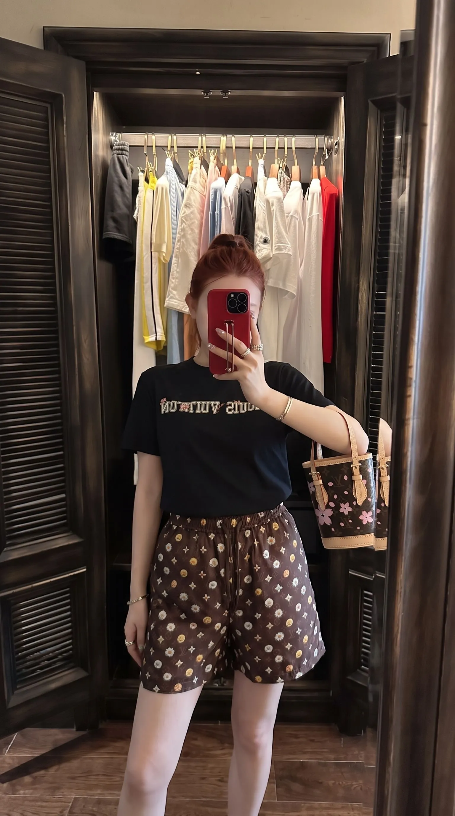 Louis Vuitton/Louis Vuitton 26ss presbyopia daisy all-over printed suit shorts